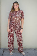 PANTALÓN EN LINO MISS BAMBI BURGUNDY