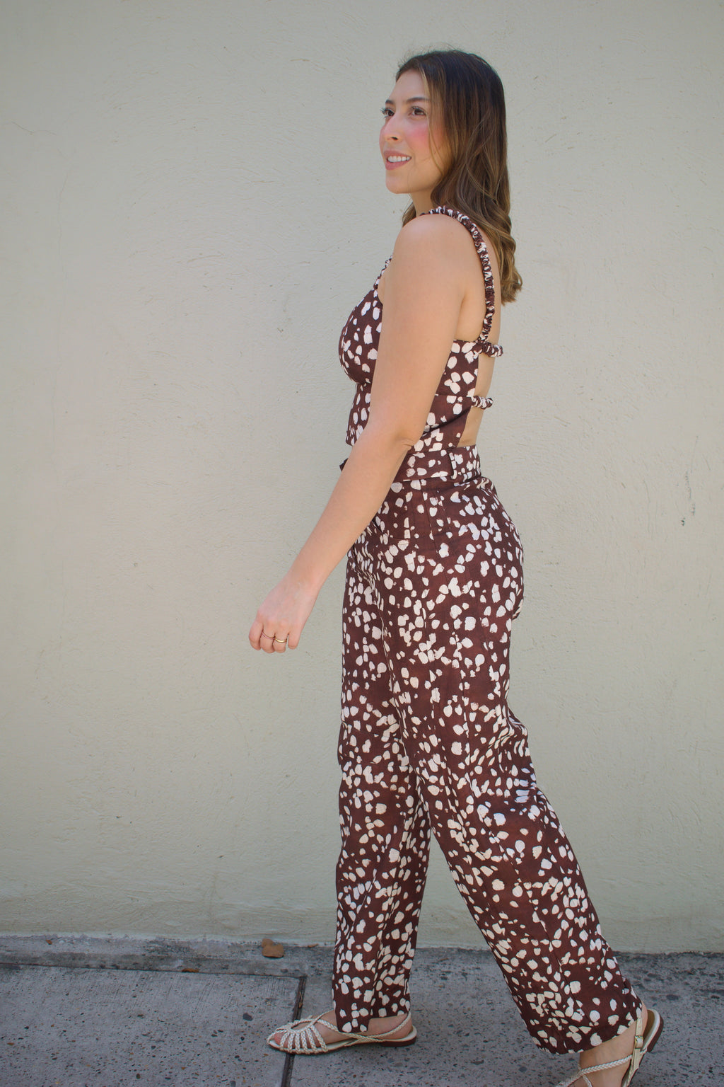 PANTALÓN EN LINO MISS BAMBI CHOCOLATE