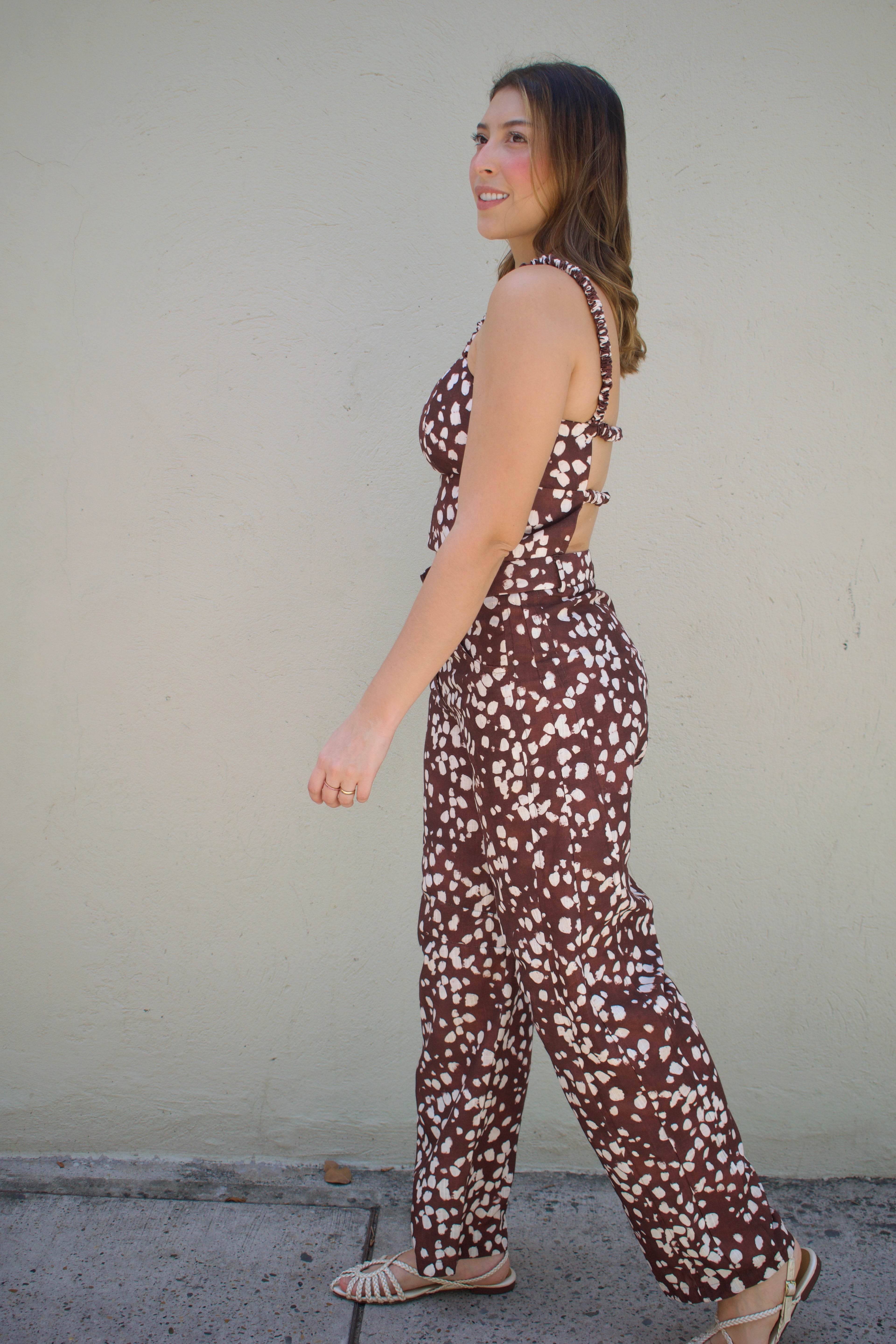 PANTALÓN EN LINO MISS BAMBI CHOCOLATE