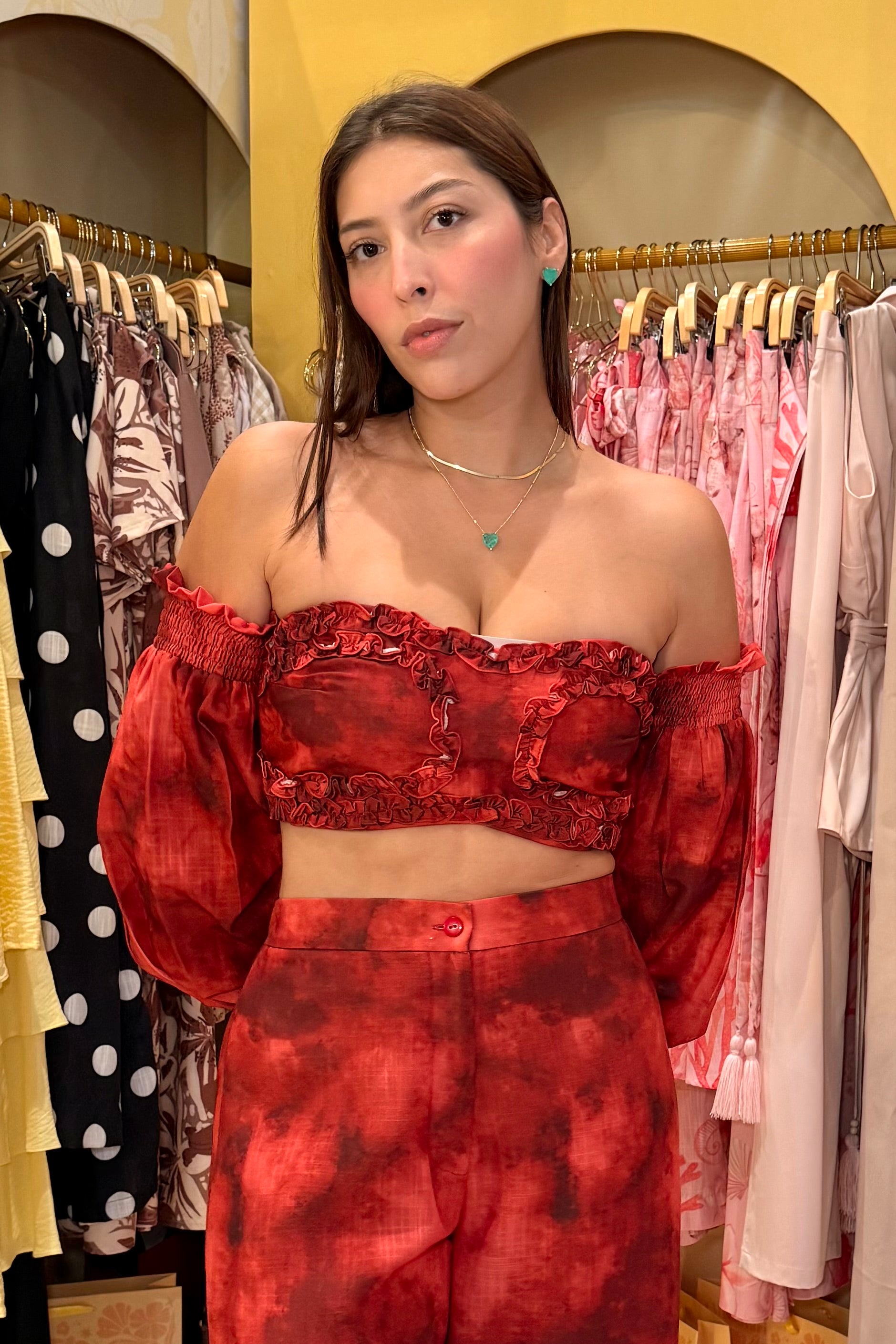 TOP RUFFLE DARK SUNSET