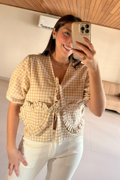 BLUSA CORAZONES BEIGE