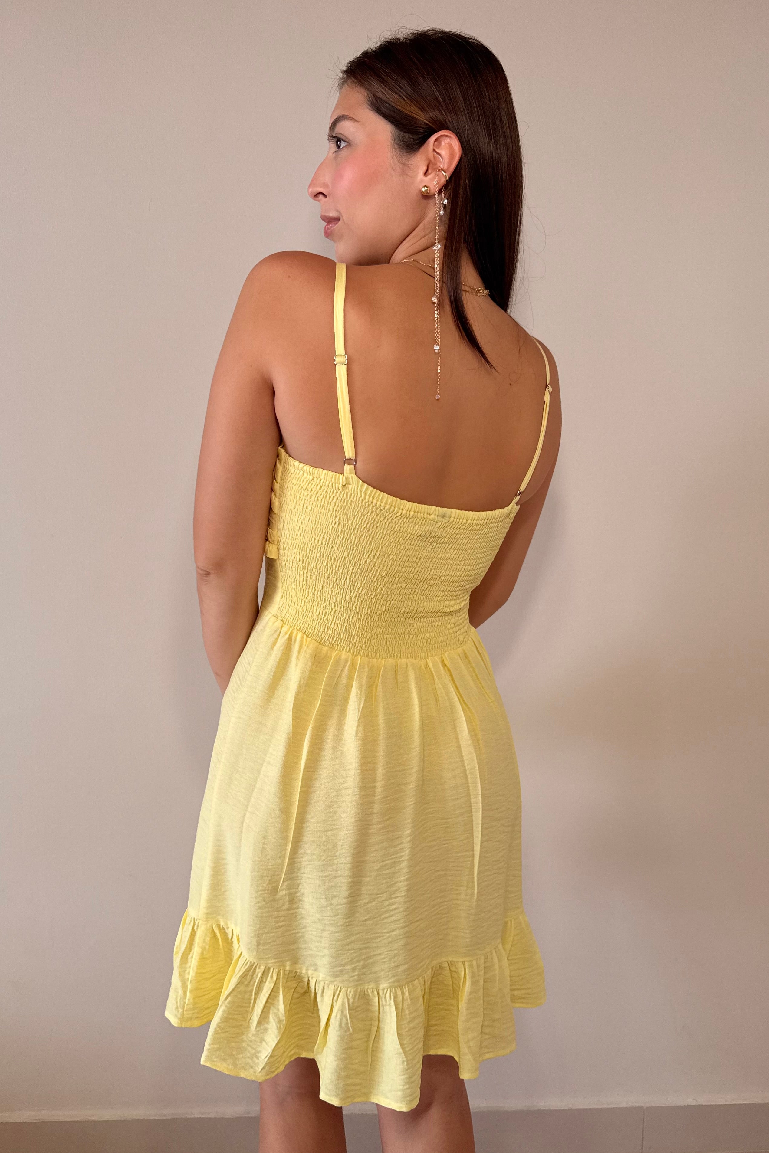 VESTIDO RUFFLE AMARILLO BUTTER
